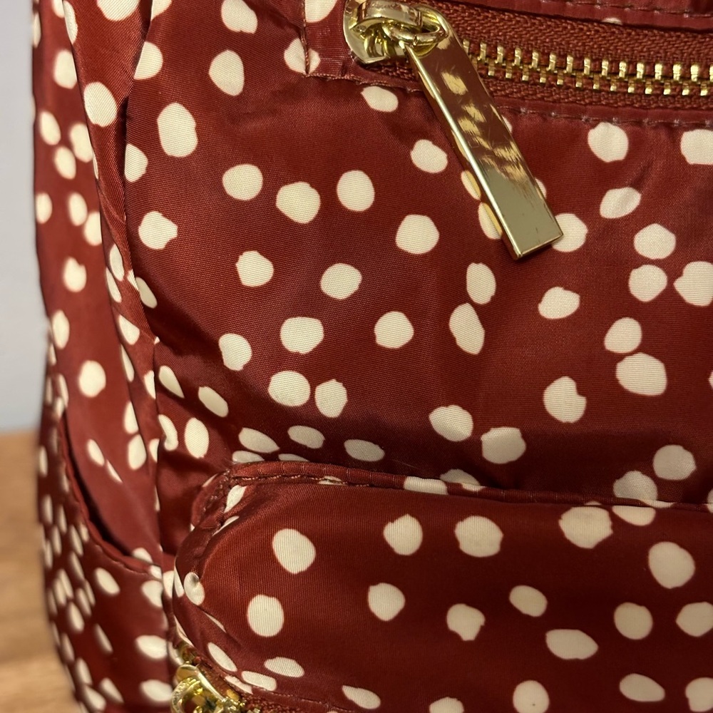 Red/White Polka Dot Nylon Backpack - Picture 2 of 9